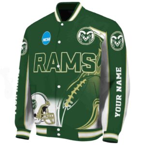 custom colorado state rams flaming football green white jacket best selling jacketwow