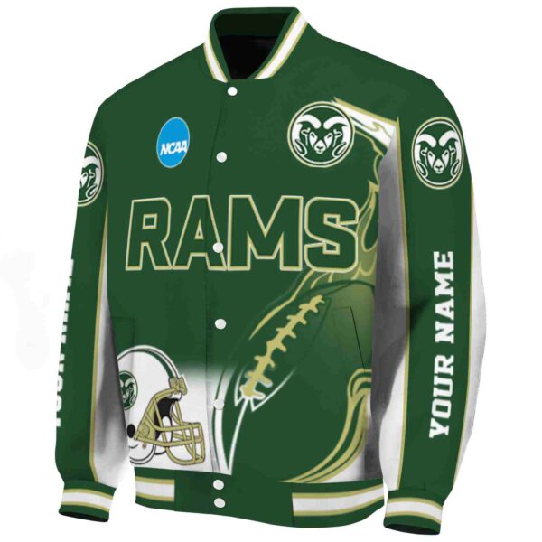 custom colorado state rams flaming football green white jacket best selling jacketwow