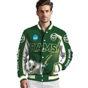 custom colorado state rams flaming football green white jacket high quality jacketwow