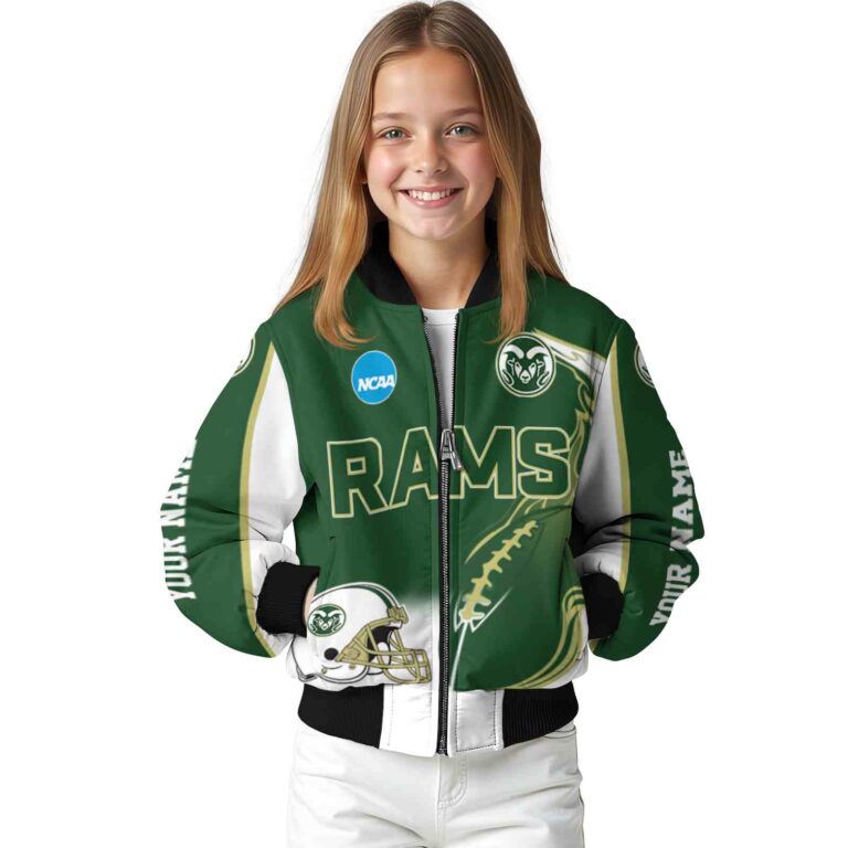 custom colorado state rams flaming football green white jacket top rated jacketwow