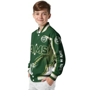 custom colorado state rams flaming football green white jacket trendy jacketwow