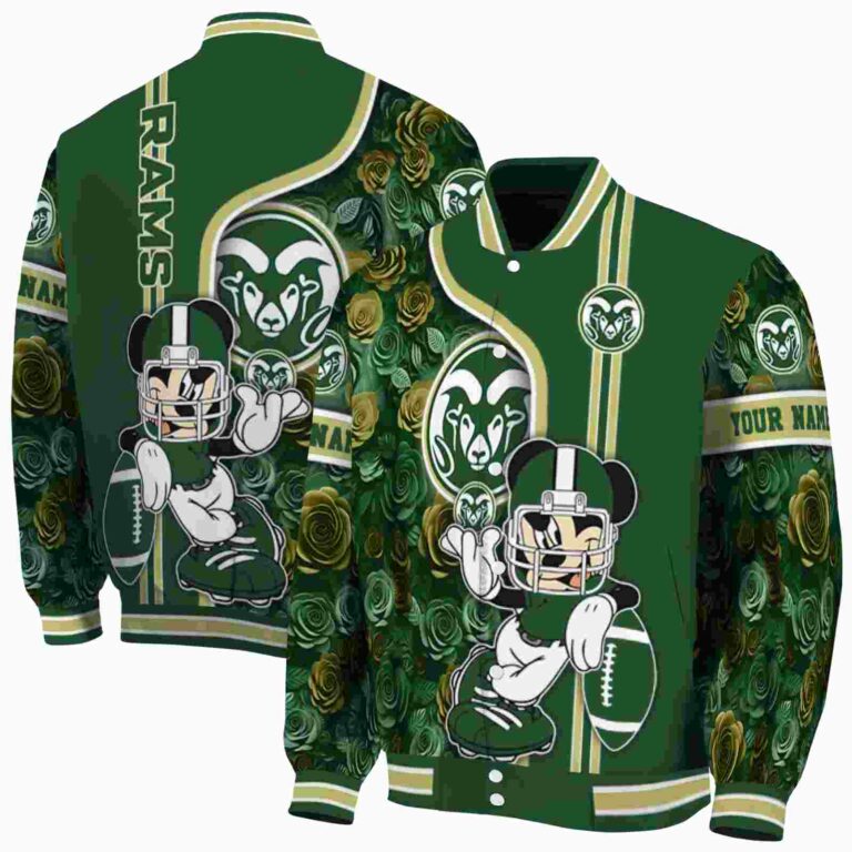 custom colorado state rams rose mickey green jacket fashion forward jacketwow