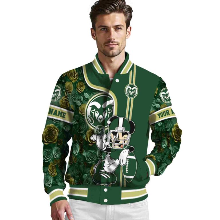 custom colorado state rams rose mickey green jacket high quality jacketwow