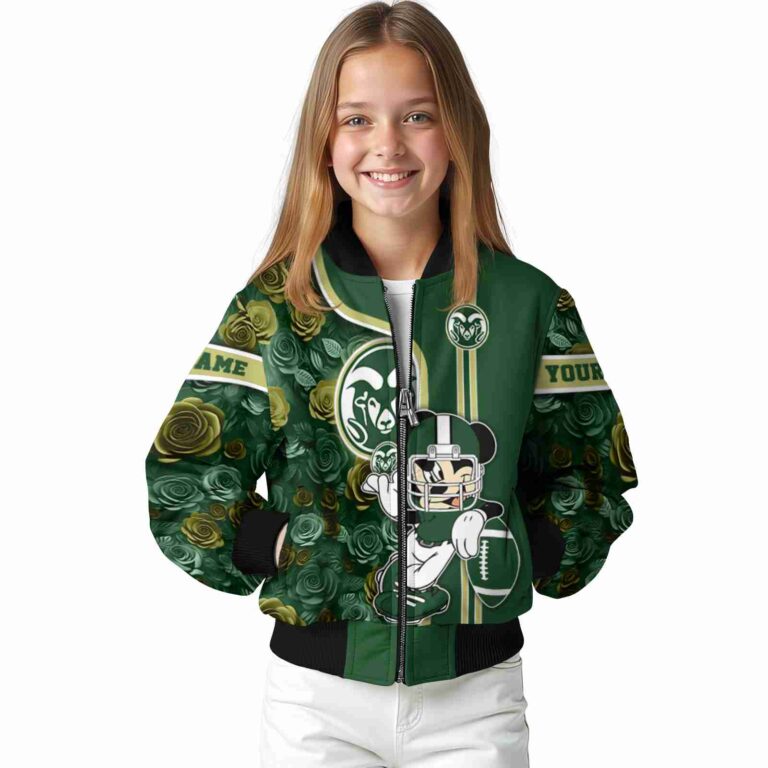 custom colorado state rams rose mickey green jacket top rated jacketwow