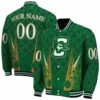 custom creighton bluejays shamrock pattern green jacket fashion forward jacketwow