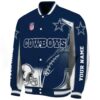 custom dallas cowboys flaming football blue white jacket best selling jacketwow