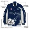 custom dallas cowboys flaming football blue white jacket new arrival jacketwow