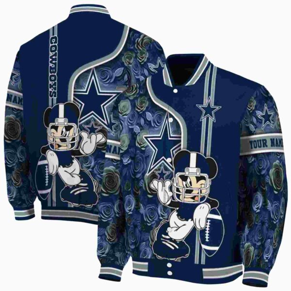 custom dallas cowboys rose mickey blue jacket fashion forward jacketwow
