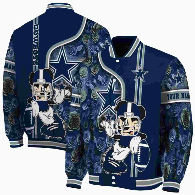 custom dallas cowboys rose mickey blue jacket fashion forward jacketwow
