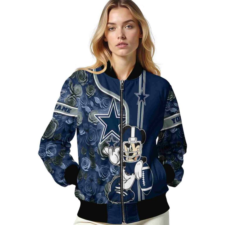 custom dallas cowboys rose mickey blue jacket latest model jacketwow