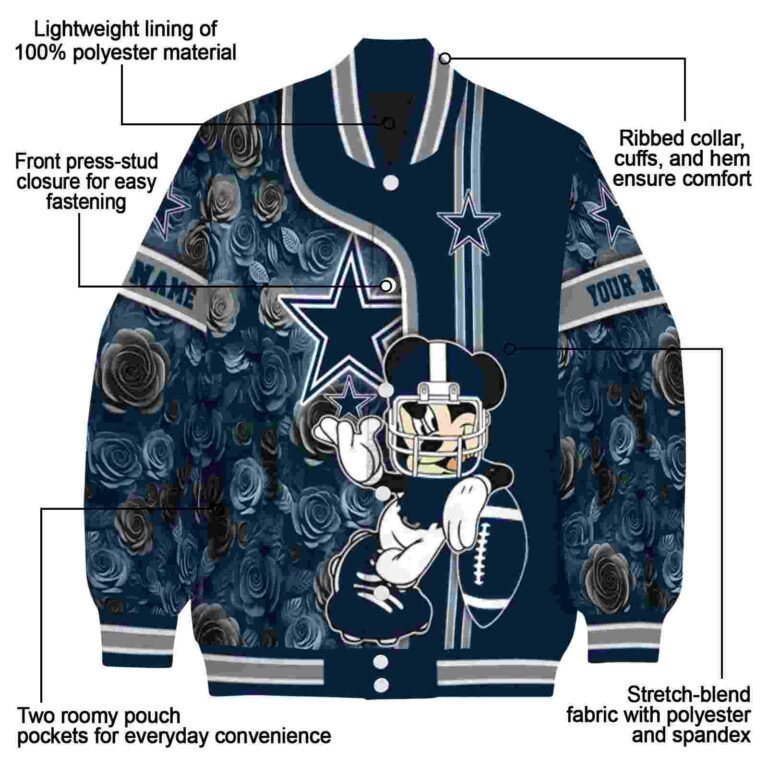 custom dallas cowboys rose mickey blue jacket new arrival jacketwow