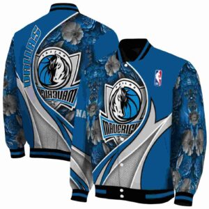 custom dallas mavericks floral print blue jacket fashion forward jacketwow