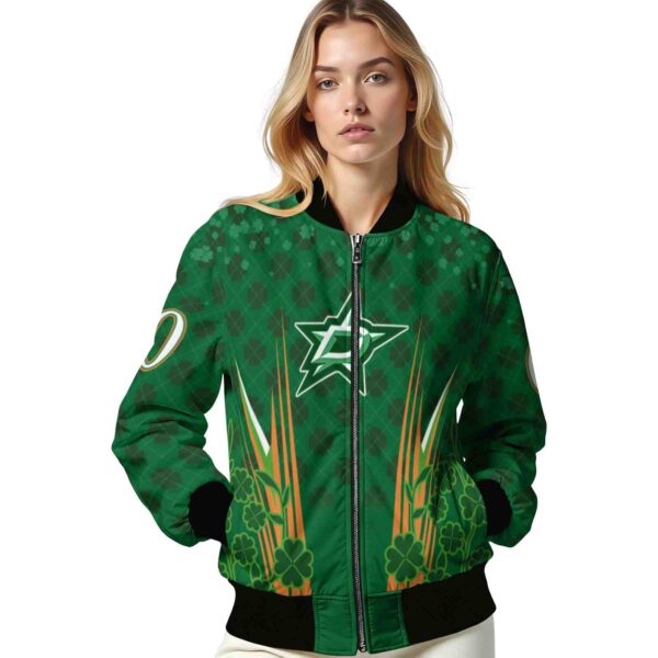 custom dallas stars shamrock pattern green jacket latest model jacketwow