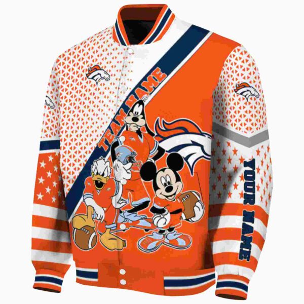 custom denver broncos mickey donald goofy orange white jacket best selling jacketwow