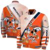 custom denver broncos mickey donald goofy orange white jacket fashion forward jacketwow
