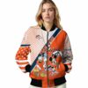 custom denver broncos mickey donald goofy orange white jacket latest model jacketwow