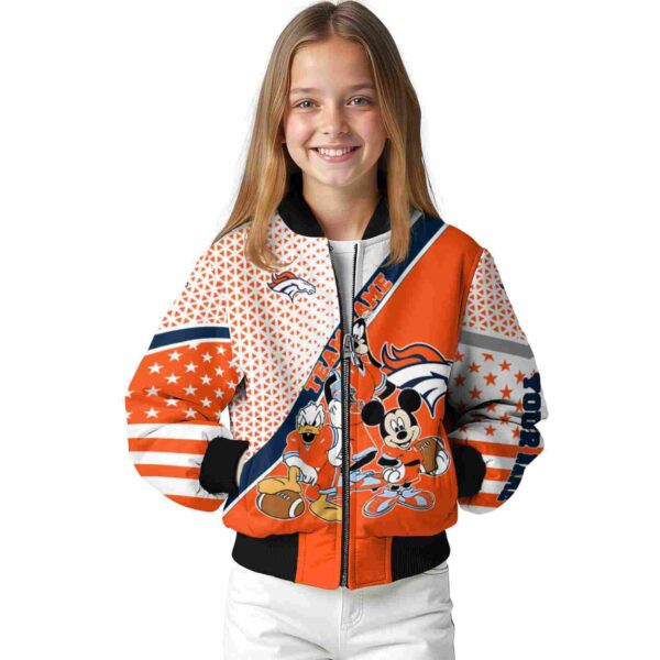 custom denver broncos mickey donald goofy orange white jacket top rated jacketwow