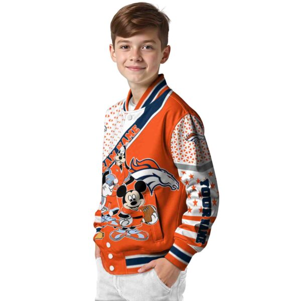 custom denver broncos mickey donald goofy orange white jacket trendy jacketwow