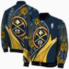 custom denver nuggets floral print blue jacket fashion forward jacketwow