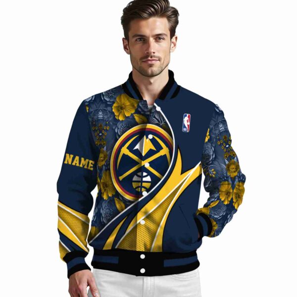 custom denver nuggets floral print blue jacket high quality jacketwow