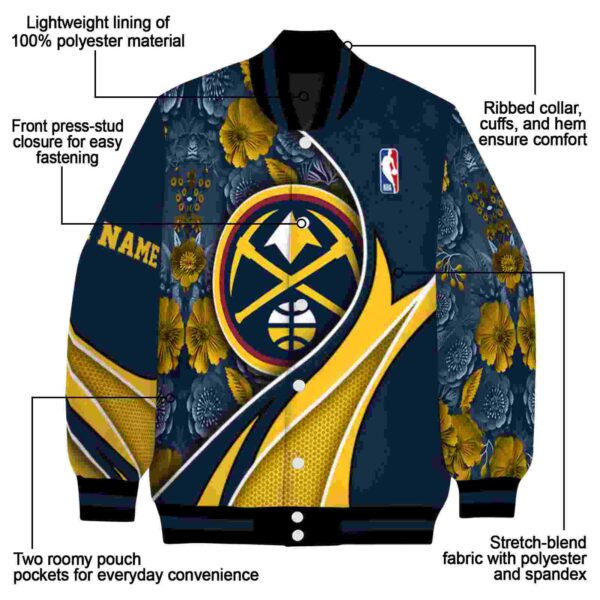 custom denver nuggets floral print blue jacket new arrival jacketwow