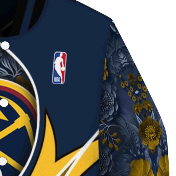 custom denver nuggets floral print blue jacket premium grade jacketwow