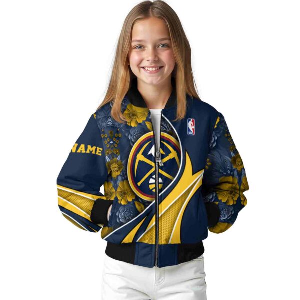 custom denver nuggets floral print blue jacket top rated jacketwow