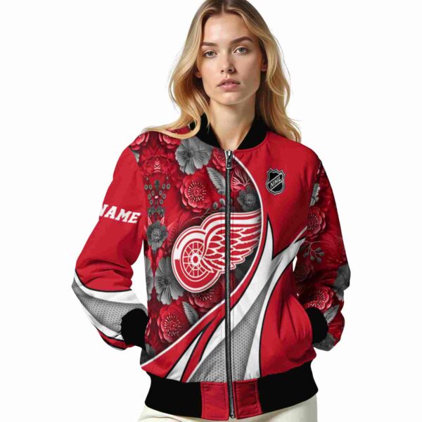 custom detroit red wings floral print red jacket latest model jacketwow
