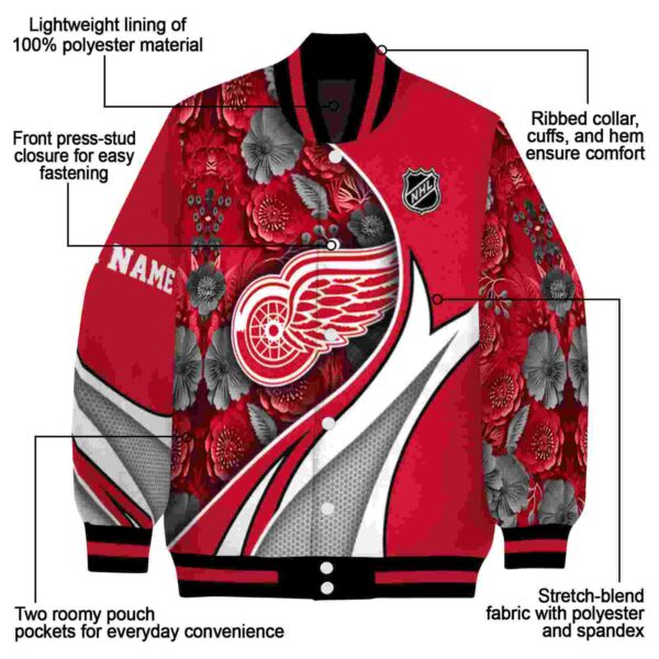 custom detroit red wings floral print red jacket new arrival jacketwow