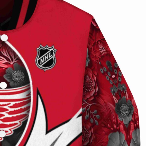 custom detroit red wings floral print red jacket premium grade jacketwow