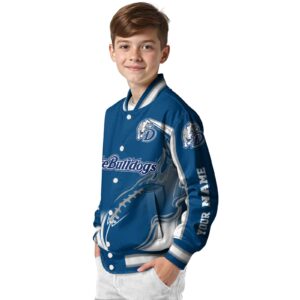 custom drake bulldogs flaming football blue white jacket trendy jacketwow