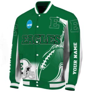 custom eastern michigan eagles flaming football green white jacket best selling jacketwow