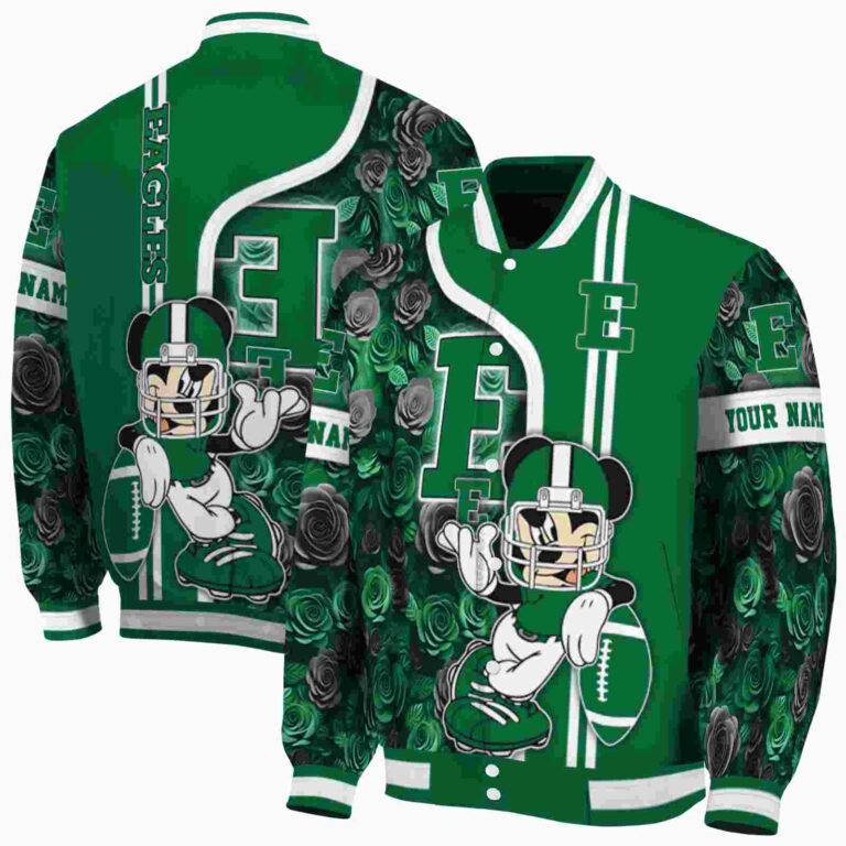 custom eastern michigan eagles rose mickey green jacket fashion forward jacketwow