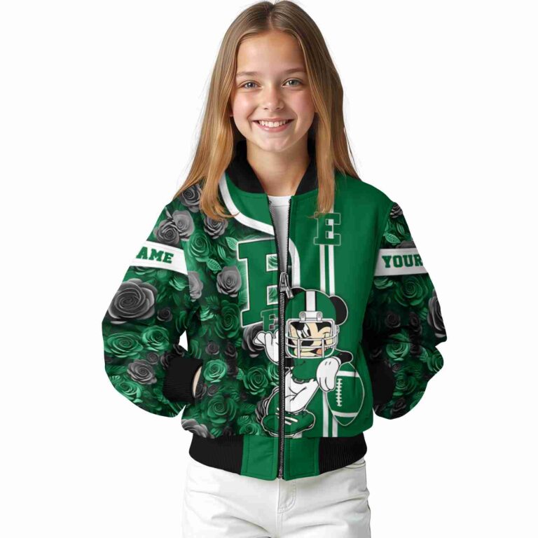 custom eastern michigan eagles rose mickey green jacket top rated jacketwow