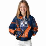custom edmonton oilers floral print blue jacket best selling jacketwow