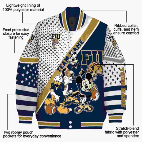 custom fiu panthers mickey donald goofy blue white jacket new arrival jacketwow