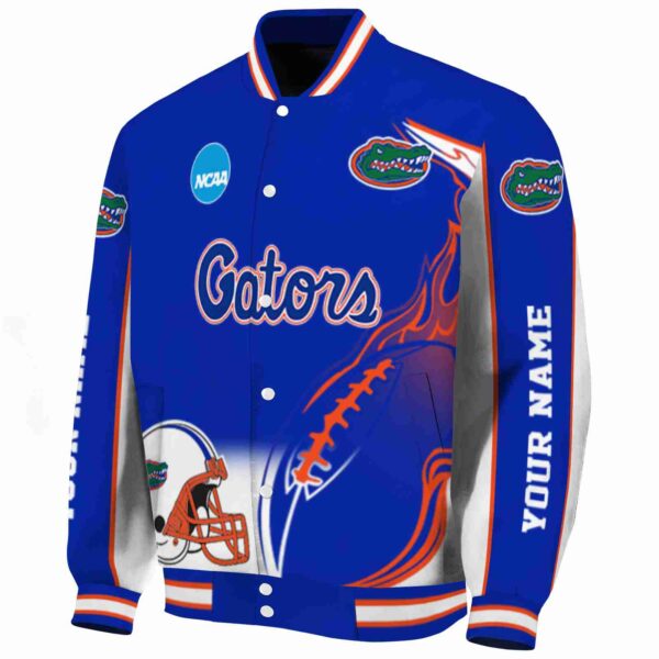 custom florida gators flaming football blue white jacket best selling jacketwow