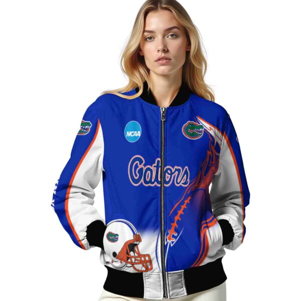 custom florida gators flaming football blue white jacket latest model jacketwow