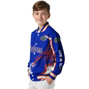 custom florida gators flaming football blue white jacket trendy jacketwow