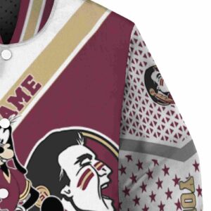 custom florida state seminoles mickey donald goofy garnet white jacket premium grade jacketwow