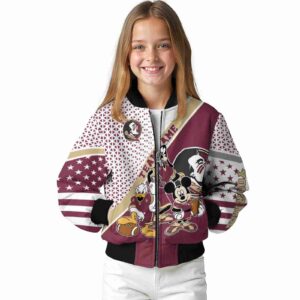 custom florida state seminoles mickey donald goofy garnet white jacket top rated jacketwow