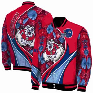custom fresno state bulldogs floral print red jacket fashion forward jacketwow
