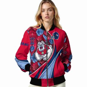 custom fresno state bulldogs floral print red jacket latest model jacketwow