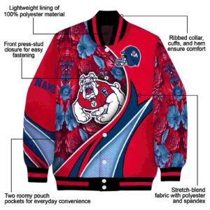 custom fresno state bulldogs floral print red jacket new arrival jacketwow