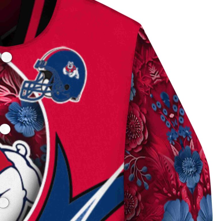 custom fresno state bulldogs floral print red jacket premium grade jacketwow
