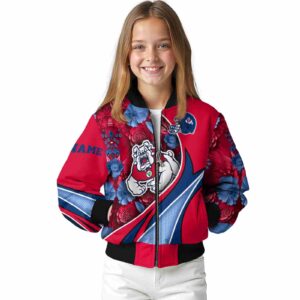 custom fresno state bulldogs floral print red jacket top rated jacketwow