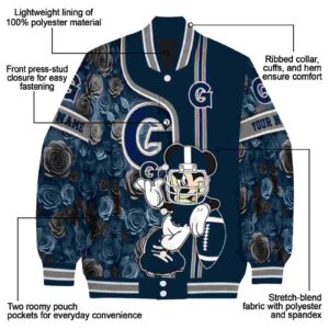 custom georgetown hoyas rose mickey blue jacket new arrival jacketwow