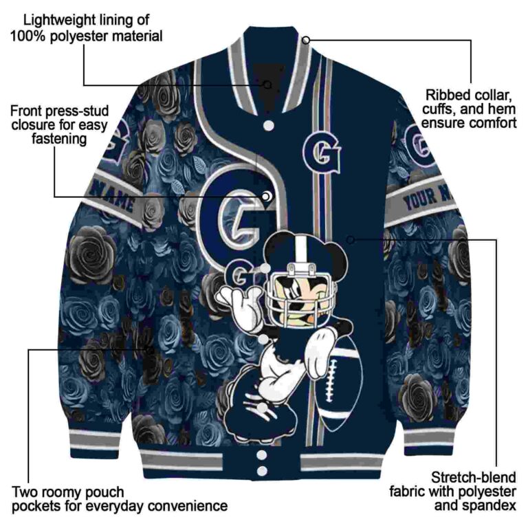 custom georgetown hoyas rose mickey blue jacket new arrival jacketwow