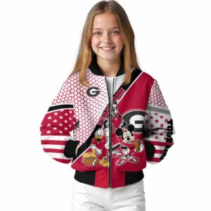 custom georgia bulldogs mickey donald goofy red white jacket top rated jacketwow