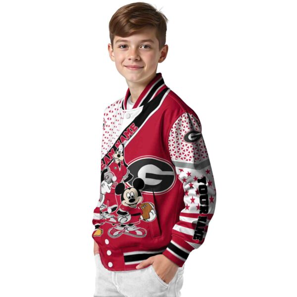 custom georgia bulldogs mickey donald goofy red white jacket trendy jacketwow